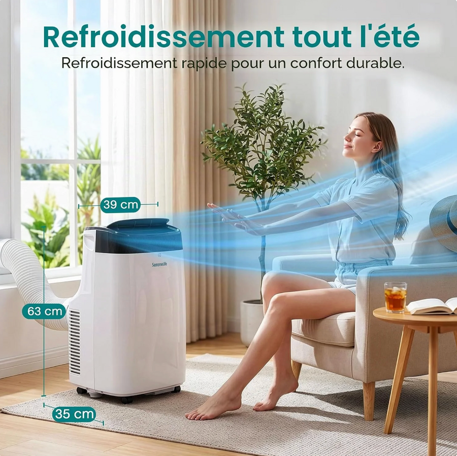 SereneLife Climatiseur Mobile Silencieux 9000 BTU