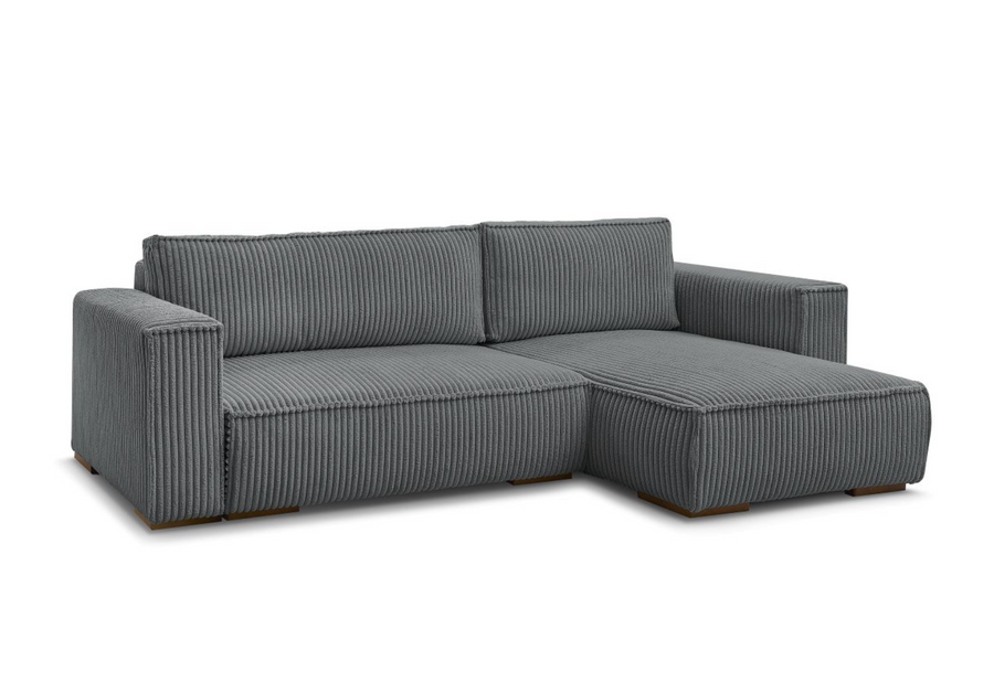 CHELSEA Canapé d'angle réversible Compressé - Gris Foncé