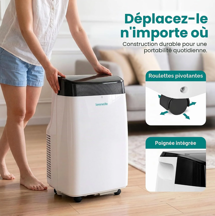 SereneLife Climatiseur Mobile Silencieux 9000 BTU