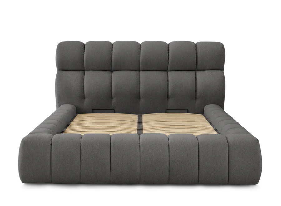 MONT-BLANC Lit coffre tissu chiné