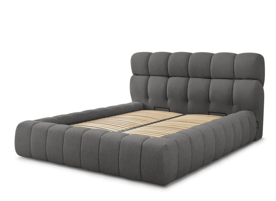MONT-BLANC Lit coffre tissu chiné
