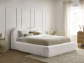 ORLANE Lit coffre tissu bouclette - Blanc