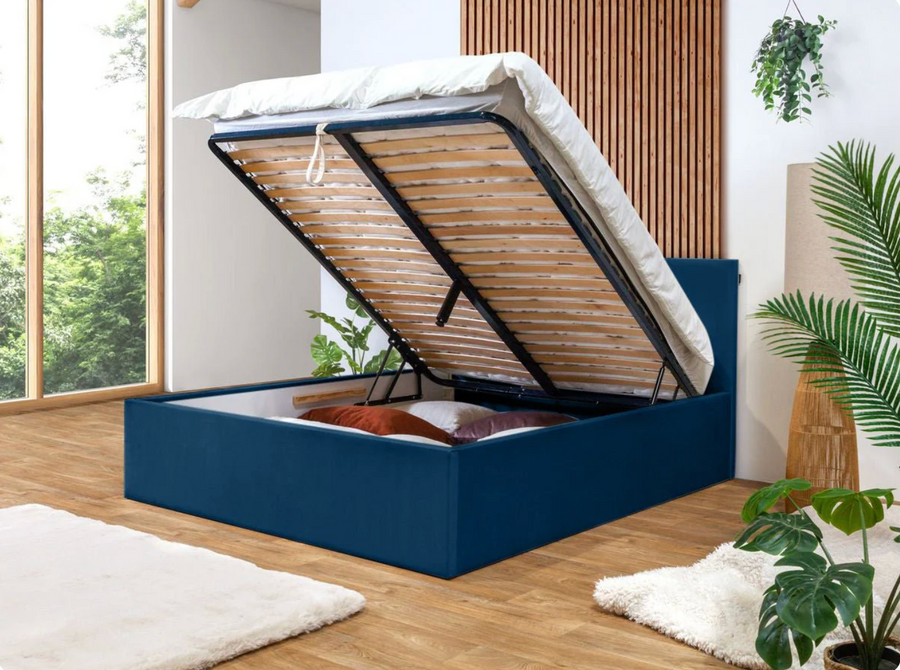 VIVARA Lit coffre rangement XL - Bleu