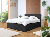 VIVARA Lit coffre rangement XL - Noir