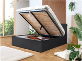 VIVARA Lit coffre rangement XL - Noir
