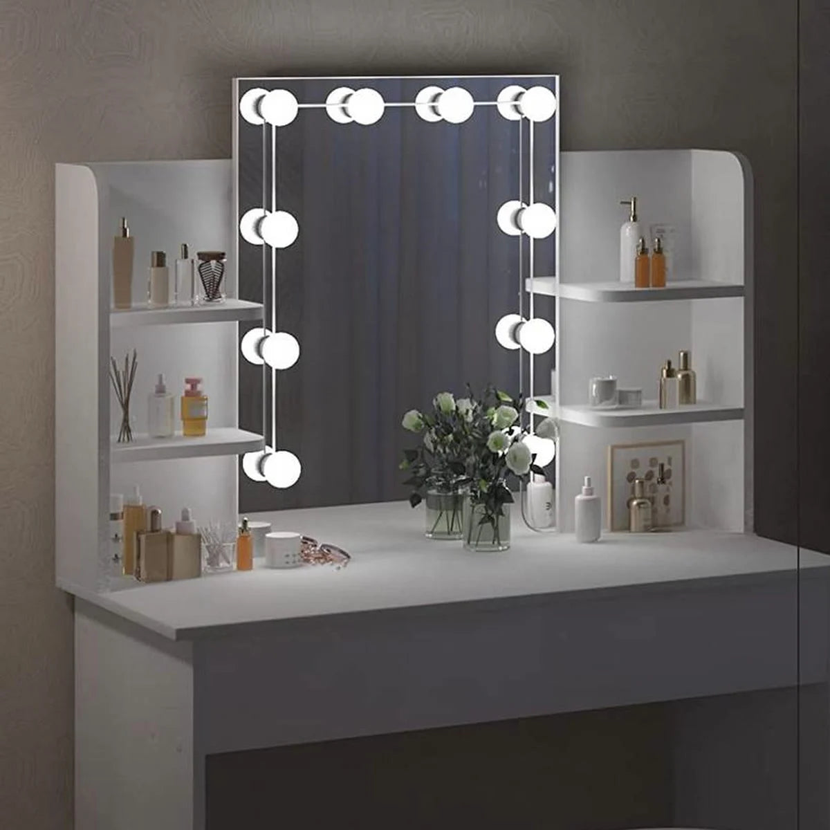 Coiffeuse Hollywood 90 cm, 2 tiroirs