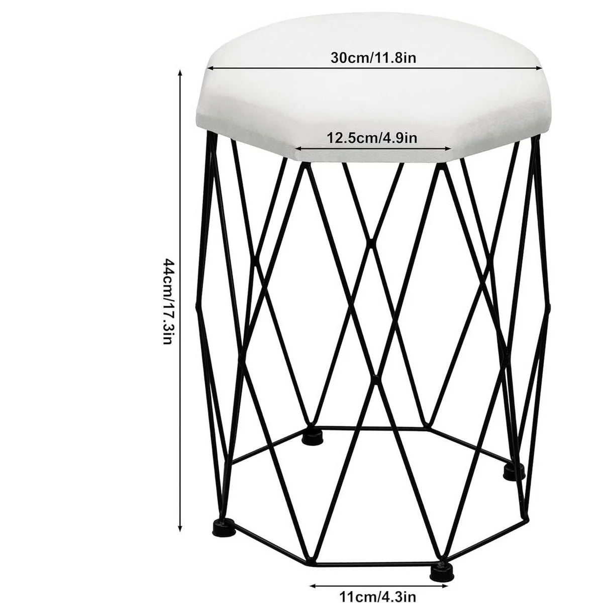 Coiffeuse miroir rond 100 cm, tabouret inclus – bois et blanc